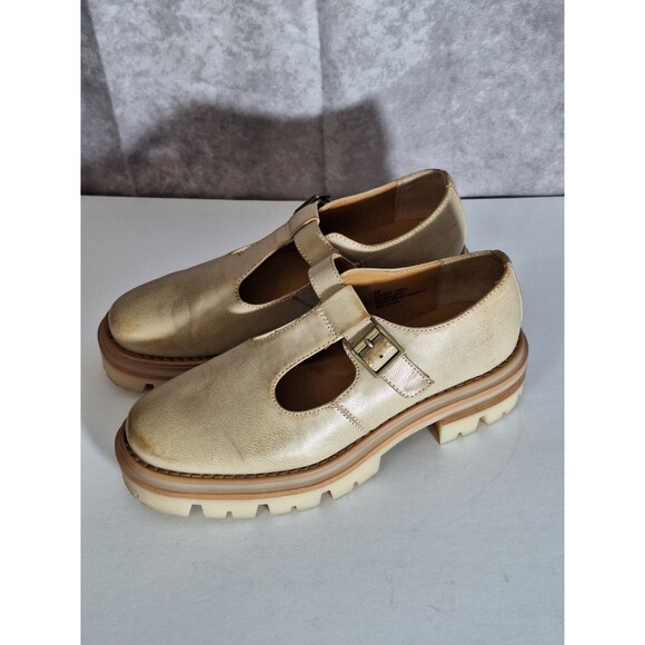 Korks Vega Platform Lugg Sole Mary Janes in Cream Sz 8M Leather Chunky Platform - Picture 4 of 14